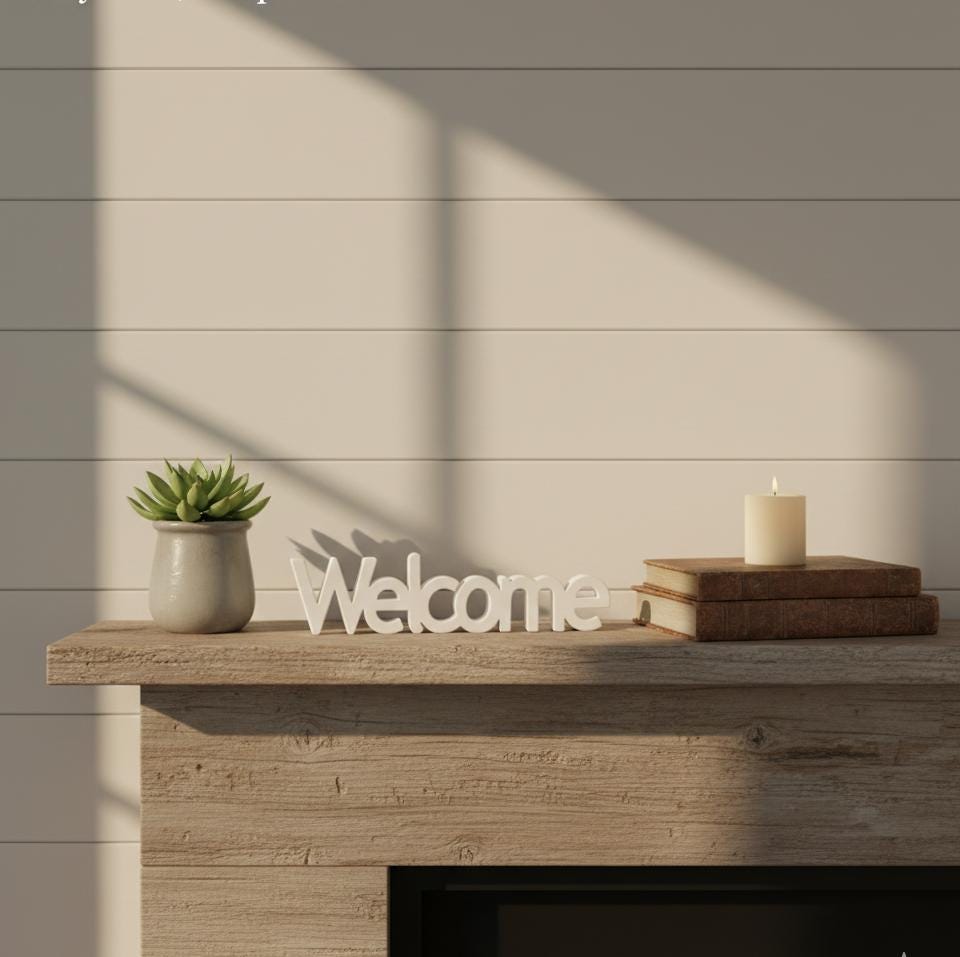 3D Printed Welcome Sign – Modern Minimalist Freestanding Home Décor