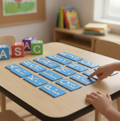 Braille Alphabet Tile Set | 3D Printed Tactile Montessori Learning Toy