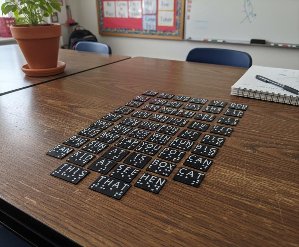 Braille Reading Cards – CVC & Sight Words Learning Set for Visually Impaired