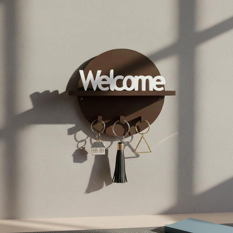 Compact 3D Printed Wall Key Holder | Modern 7x7 Entryway Organizer