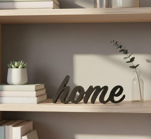 Cursive "home" Sign | 3D Printed Modern Farmhouse Shelf Decor