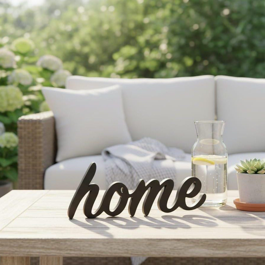 Cursive "home" Sign | 3D Printed Modern Farmhouse Shelf Decor