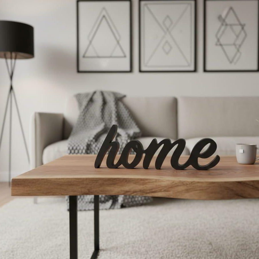 Cursive "home" Sign | 3D Printed Modern Farmhouse Shelf Decor