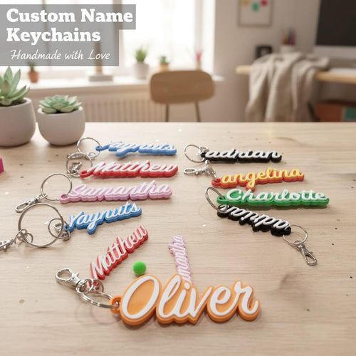 Custom Name Keychain | 3D Printed Personalized Backpack Tag & Key Charm