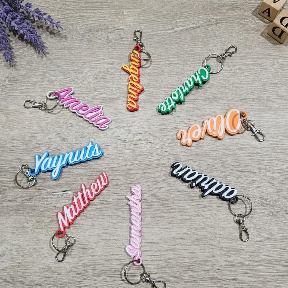 Custom Name Keychain | 3D Printed Personalized Backpack Tag & Key Charm