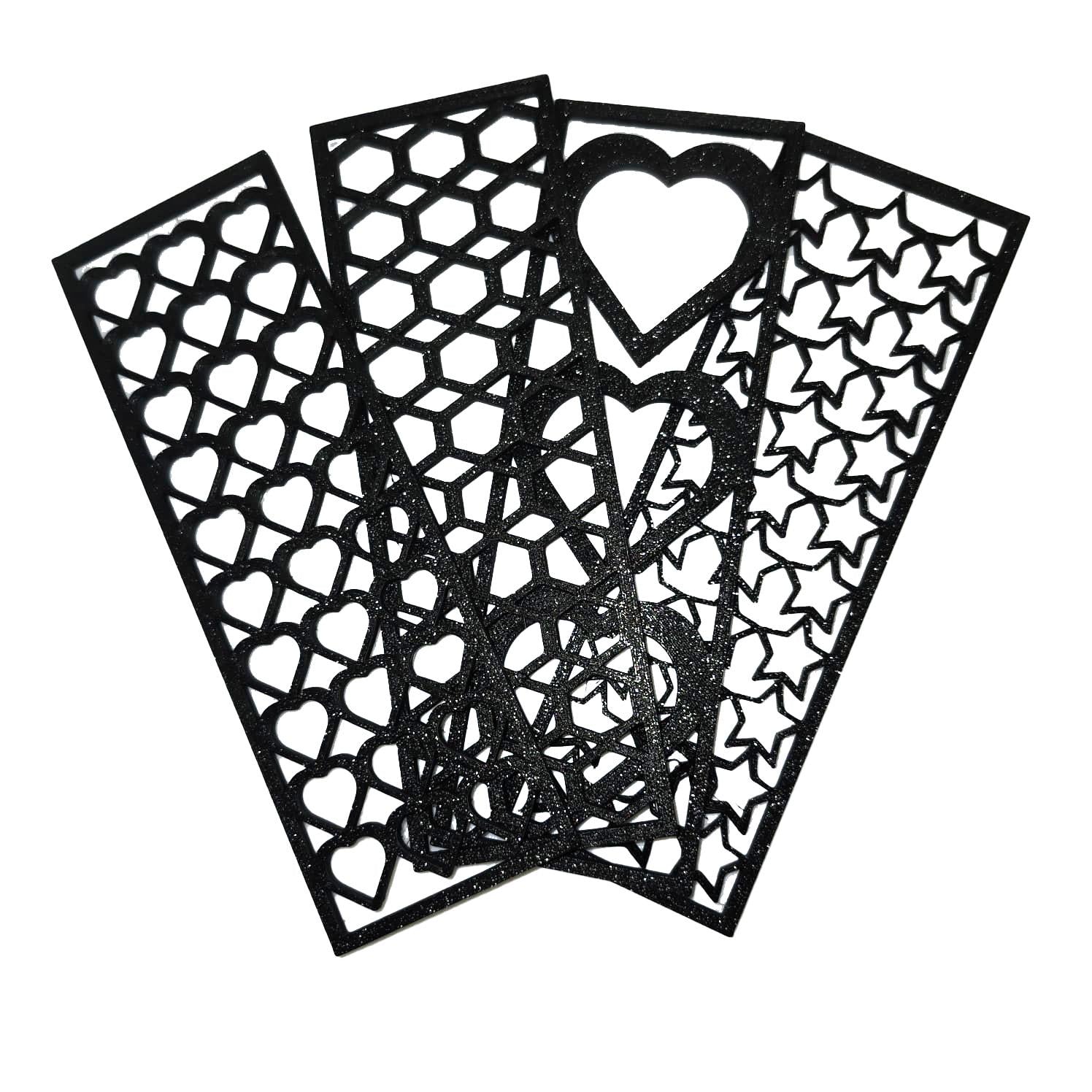 Geometric 3D Printed Bookmark Set of 4 | Ultra-Thin Stencil & Page Marker