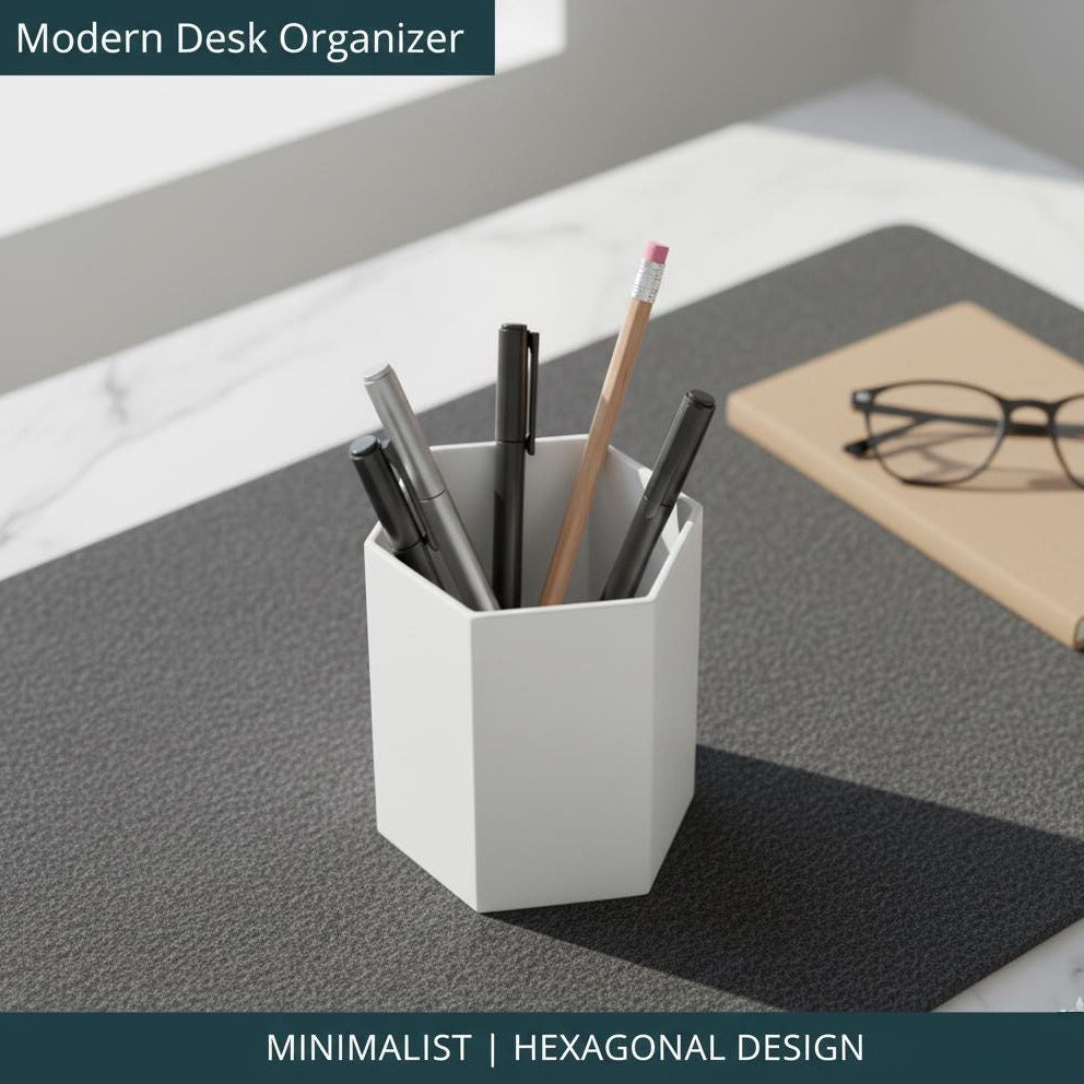 Hexagon Honeycomb Pen Holder | Modern 3D Printed Geometric Pencil Cup