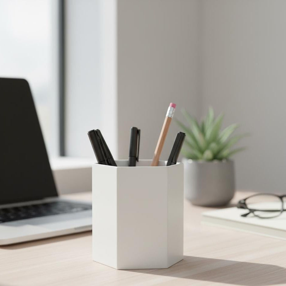 Hexagon Honeycomb Pen Holder | Modern 3D Printed Geometric Pencil Cup