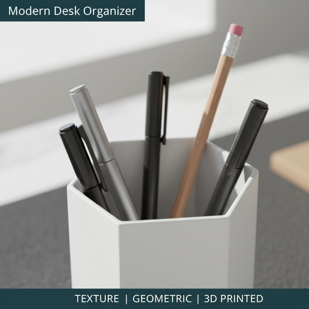 Hexagon Honeycomb Pen Holder | Modern 3D Printed Geometric Pencil Cup