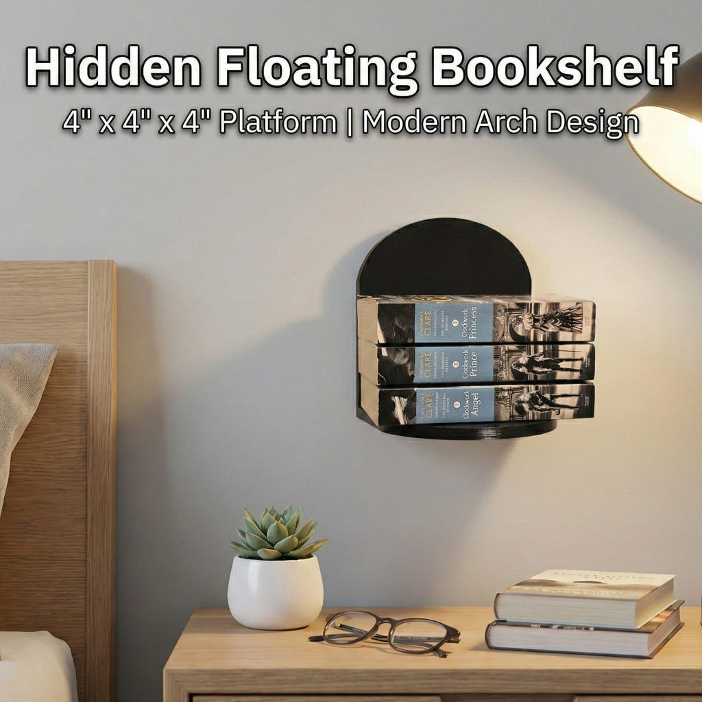 Invisible Floating Bookshelf | 3D Printed Modern Arch Wall Mount