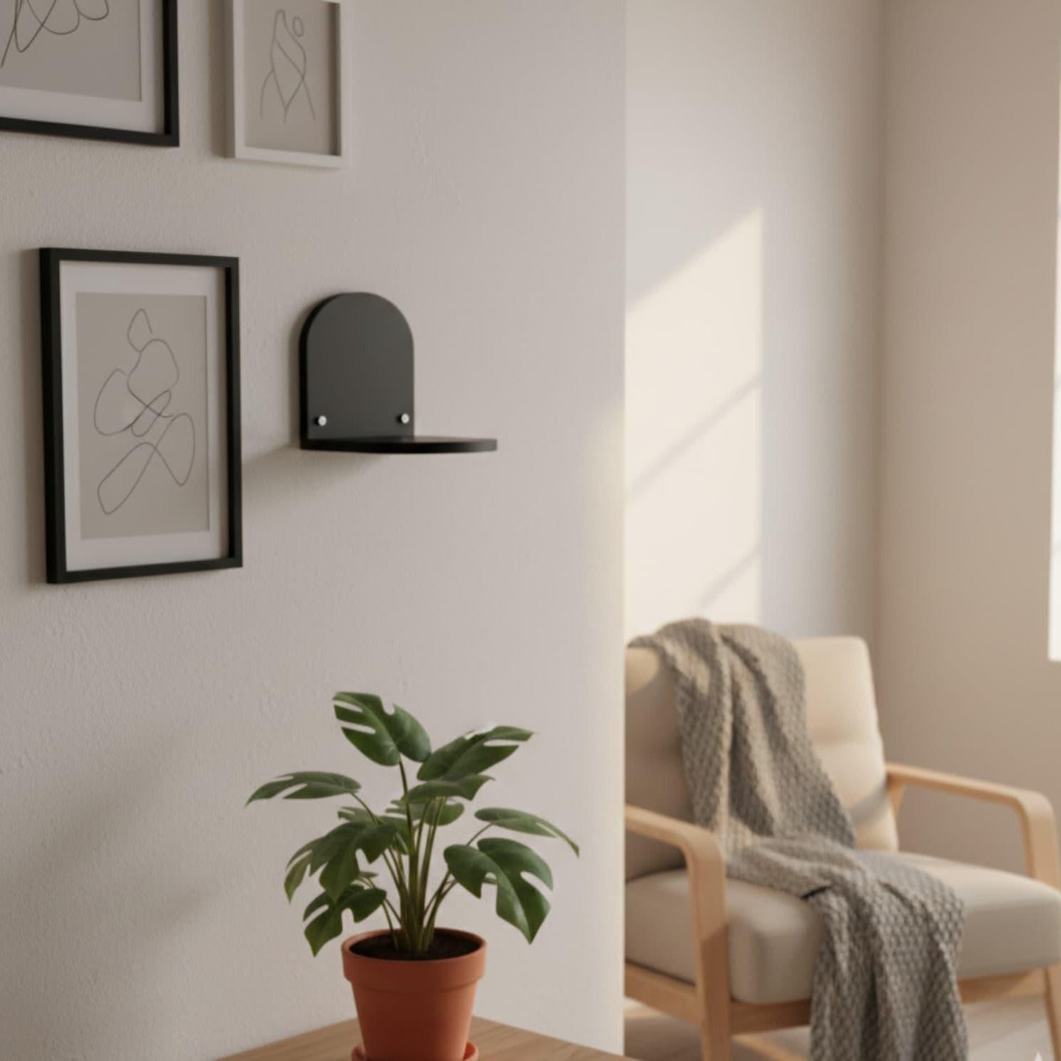 Invisible Floating Bookshelf | 3D Printed Modern Arch Wall Mount