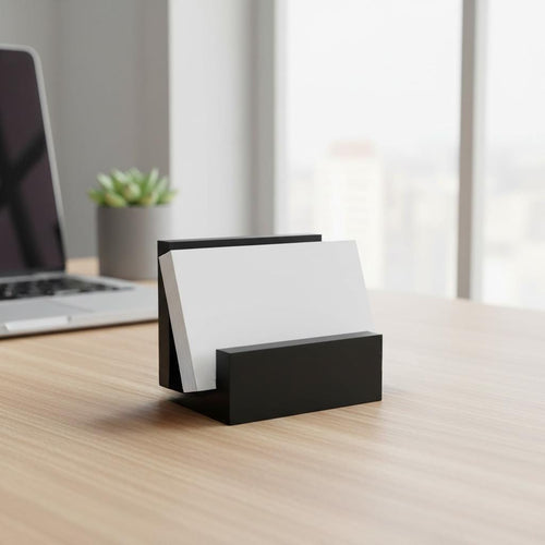Minimalist Floating Business Card Holder | 3D Printed Modern Desk Display