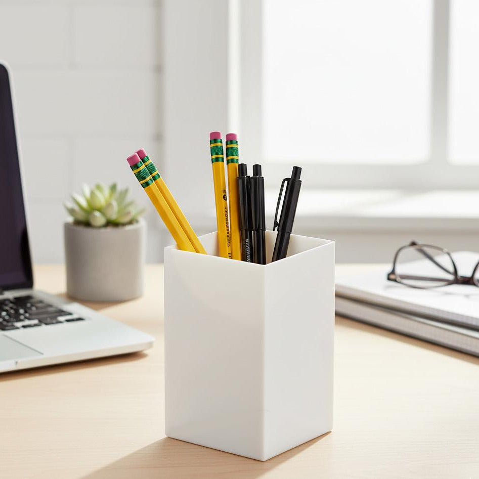 Minimalist Geometric Pen Holder | Modern 3D Printed Desk Organizer