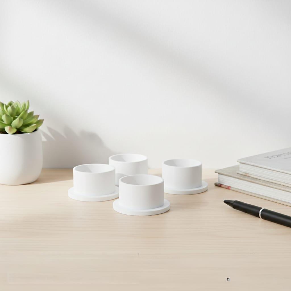 Minimalist Tealight Holders Set of 4 – Modern LED Candle Table Centerpiece