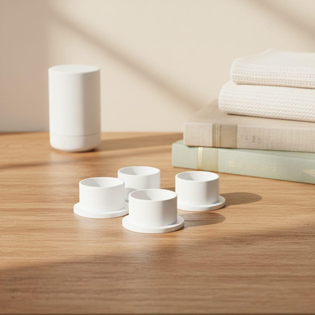 Minimalist Tealight Holders Set of 4 – Modern LED Candle Table Centerpiece