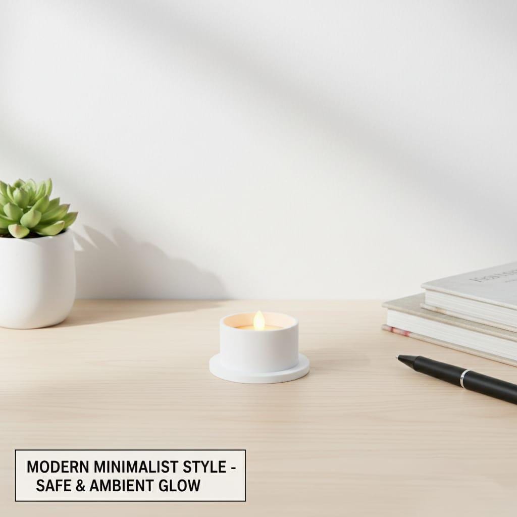 Minimalist Tealight Holders Set of 4 – Modern LED Candle Table Centerpiece