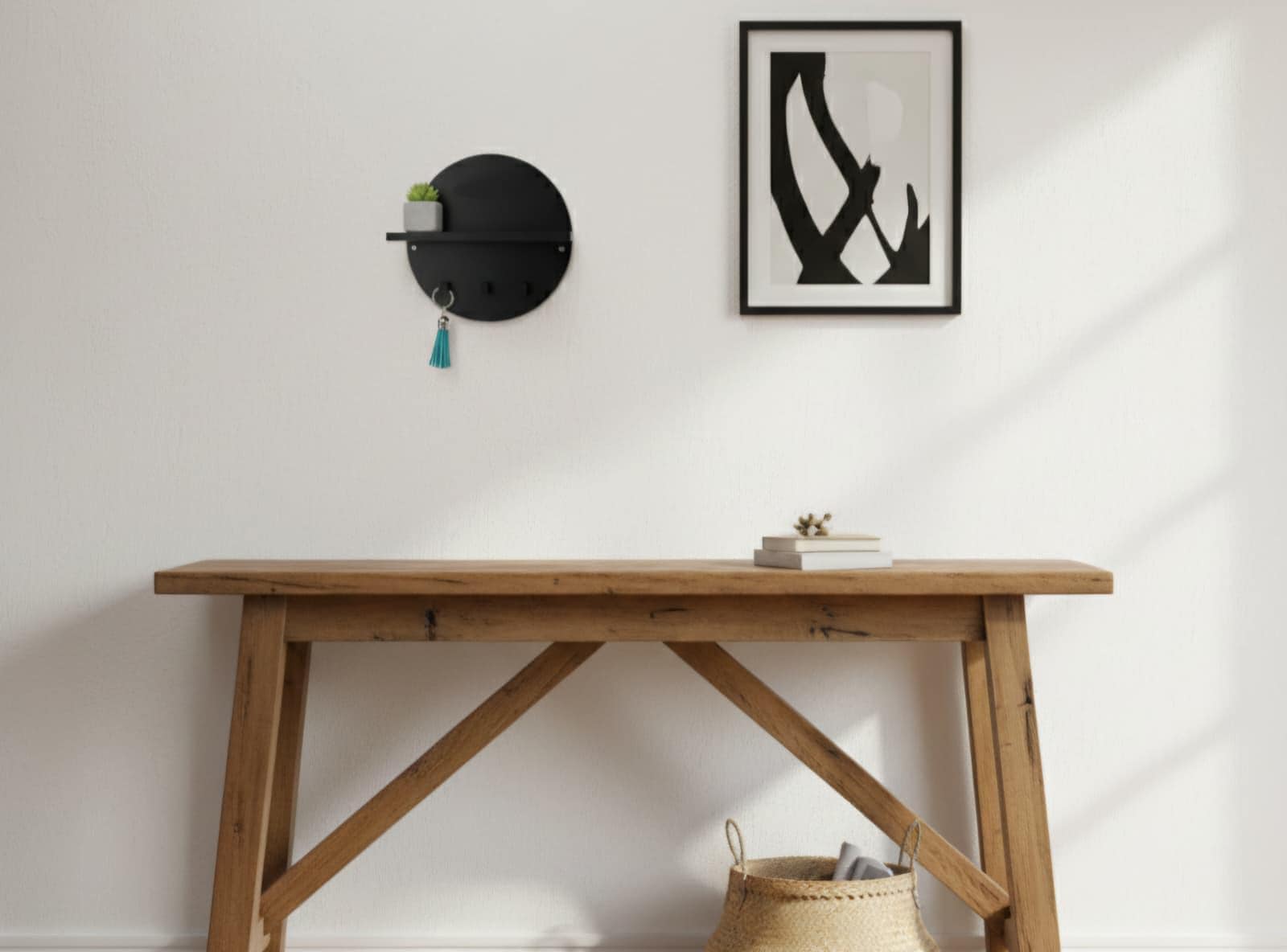 Modern 3D Printed Entryway Key Holder Shelf & Welcome Sign