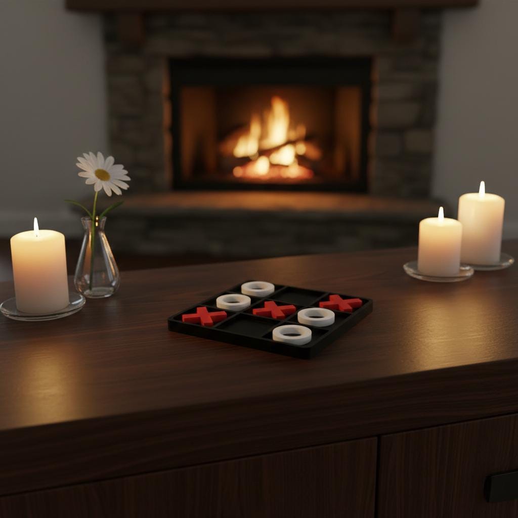 Modern 3D Printed Tic Tac Toe Set | 6-Inch Desktop Game & Coffee Table Decor