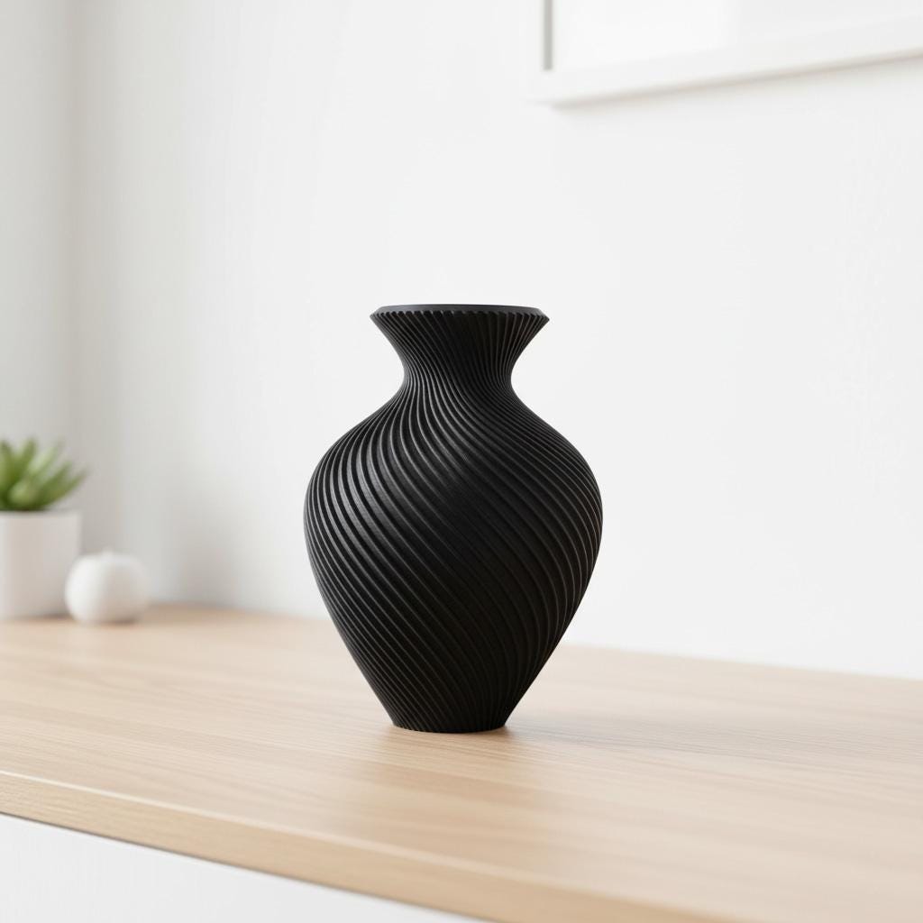 Modern 7-Inch Spiral Vase | 3D Printed Geometric Centerpiece Decor