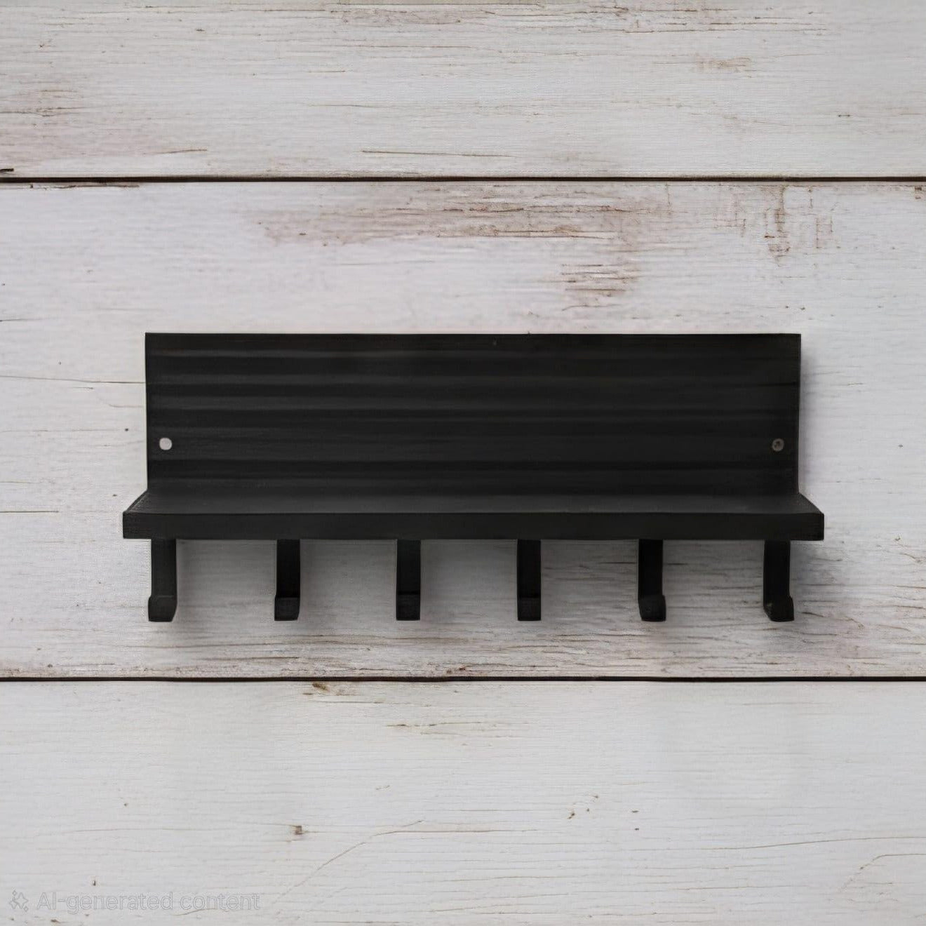 Modern Fluted Key Holder with Shelf | 8-Inch 3D Printed Entryway Organizer