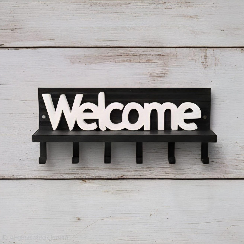 Modern Fluted Key Holder with Shelf | 8-Inch 3D Printed Entryway Organizer