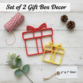 Modern Gift Box Decor Set | 3D Printed Red & Yellow Christmas Shelf Accents