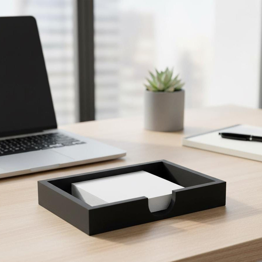Modern Memo Pad Holder | 3D Printed Minimalist Desk Note Organizer