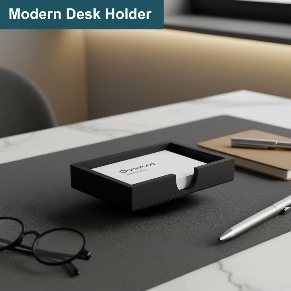 Modern Memo Pad Holder | 3D Printed Minimalist Desk Note Organizer