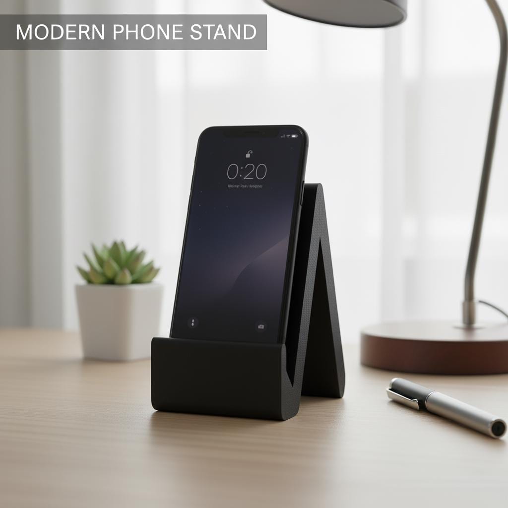 Modern Minimalist Phone Stand | 3D Printed Universal Desktop Mobile Holder