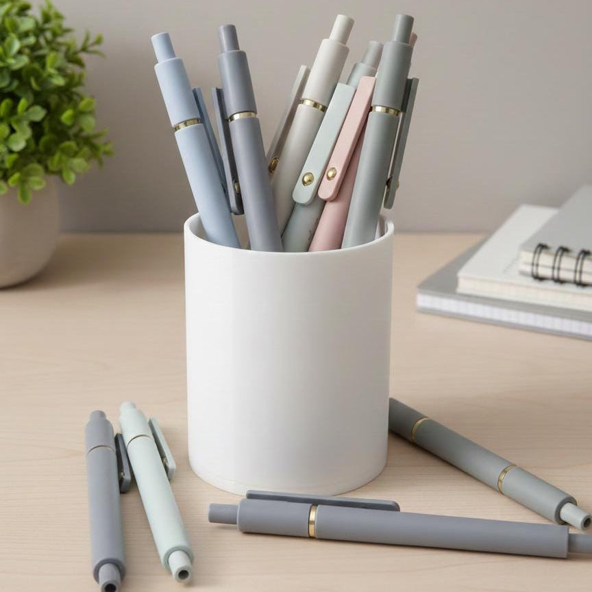 Modern Minimalist White Pen Holder | 3-Inch 3D Printed Desk Organizer