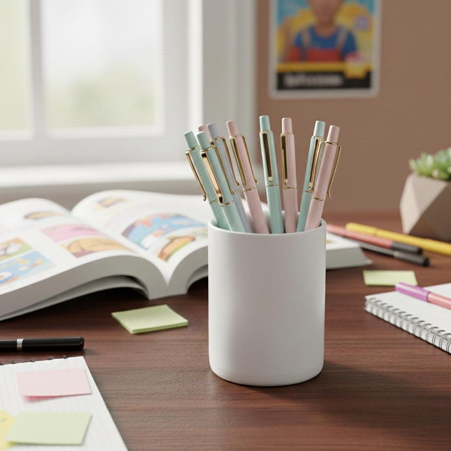 Modern Minimalist White Pen Holder | 3-Inch 3D Printed Desk Organizer