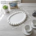 Modern Scalloped Oval Tray | 3D Printed Beaded Bubble Catchall Dish
