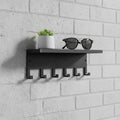 Modern Wall Mount Key Holder with Shelf | 3D Printed Entryway Organizer