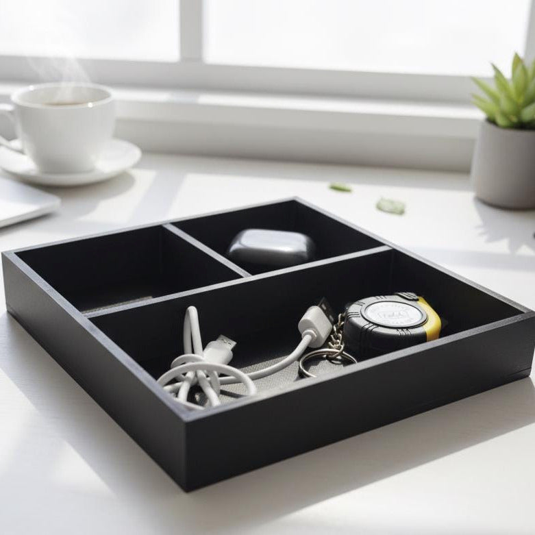Modular 3D Printed Desk Organizer Set | 3-Piece Tech Tray & Pen Holders