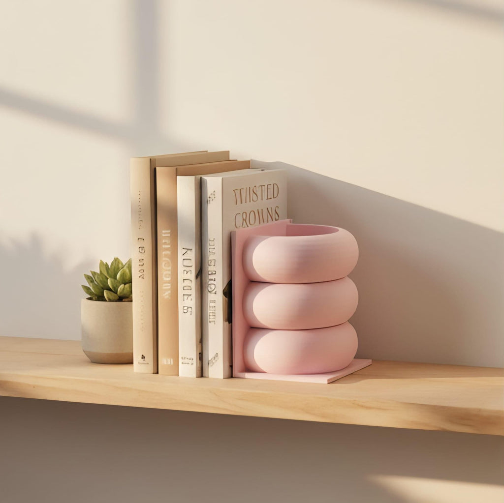 Multipurpose 3D Printed Bookend | Minimalist Pen Holder & Bookmark Nook