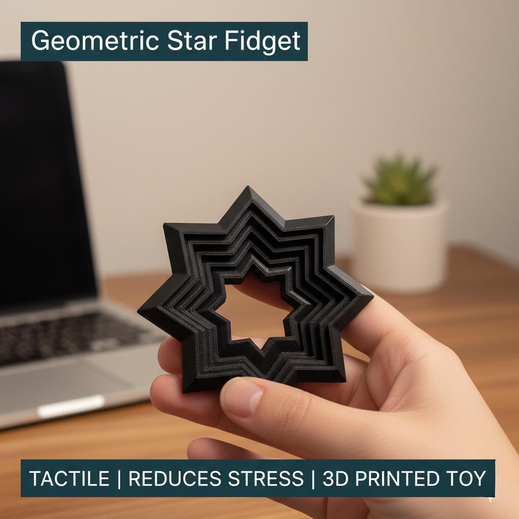 Nesting Star Fidget Toy | 3D Printed Geometric Sensory Desk Accessory