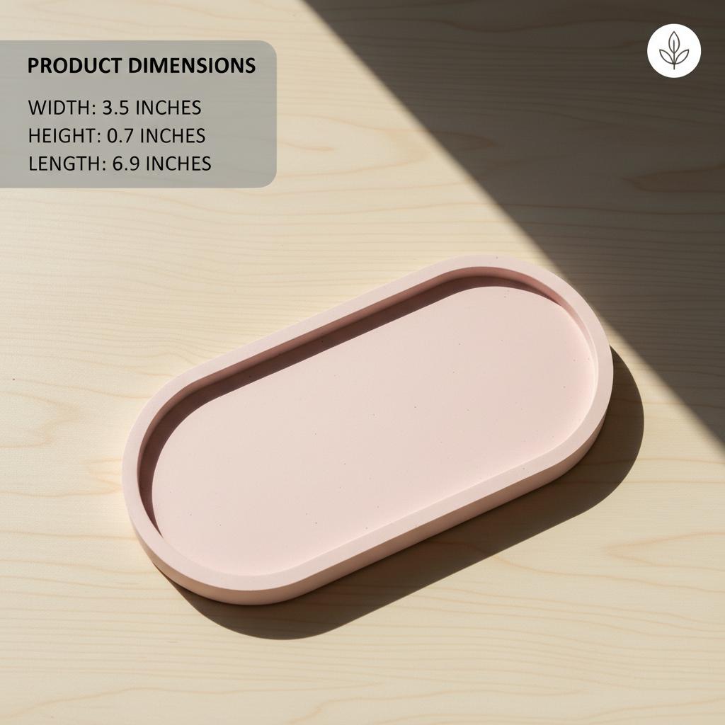 Pink Oval Trinket Tray | 3D Printed Minimalist Jewelry Dish & Key Catchall