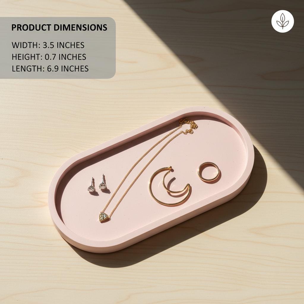 Pink Oval Trinket Tray | 3D Printed Minimalist Jewelry Dish & Key Catchall