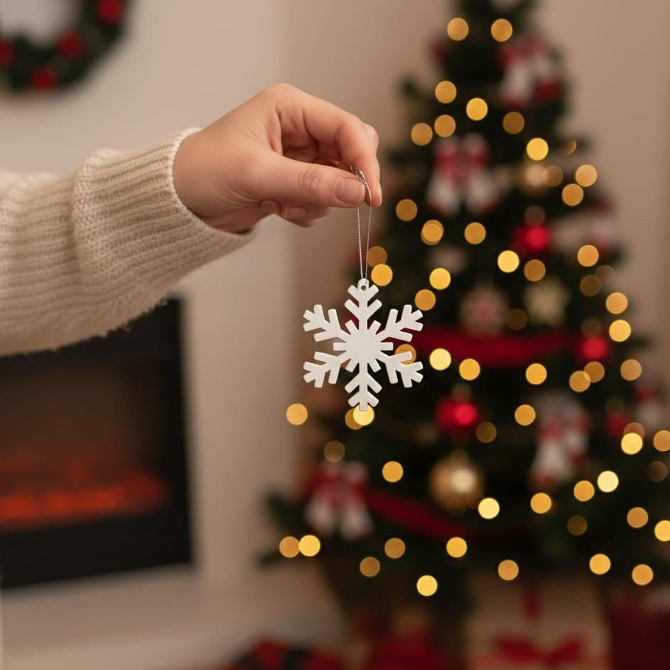 Set of 4 3D Printed Snowflake Ornaments