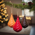 Spiral Teardrop Christmas Ornaments Set of 3 | 3D Printed Modern Holiday Decor