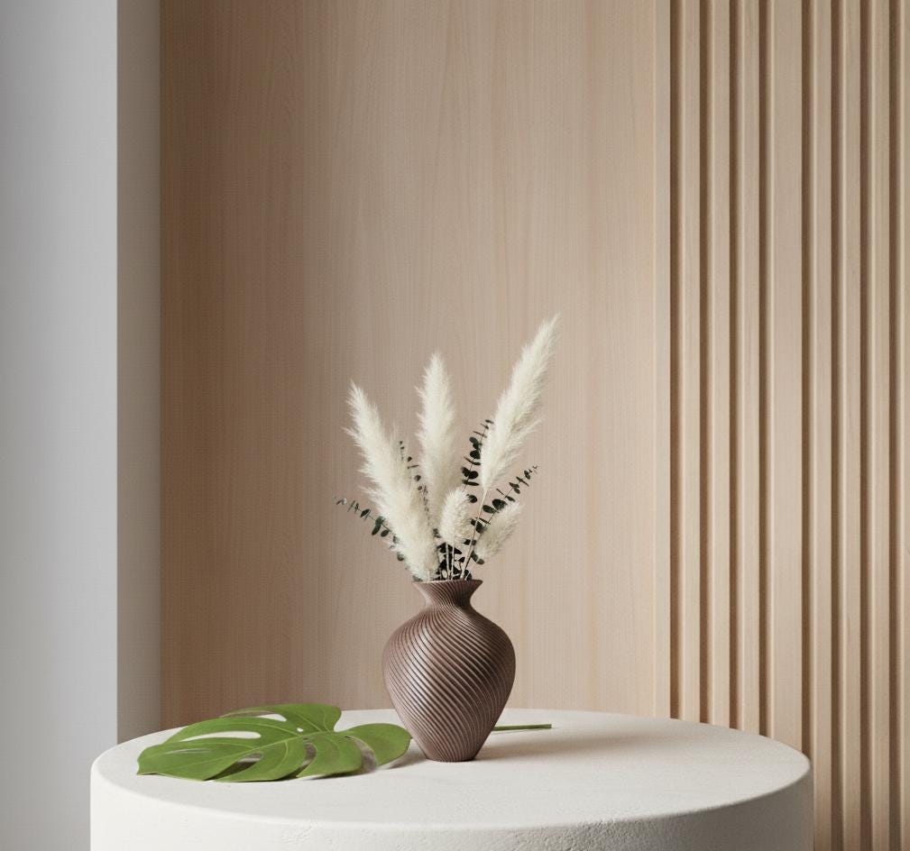 Modern 5-Inch Spiral Vase | 3D Printed Geometric Geometric Decor