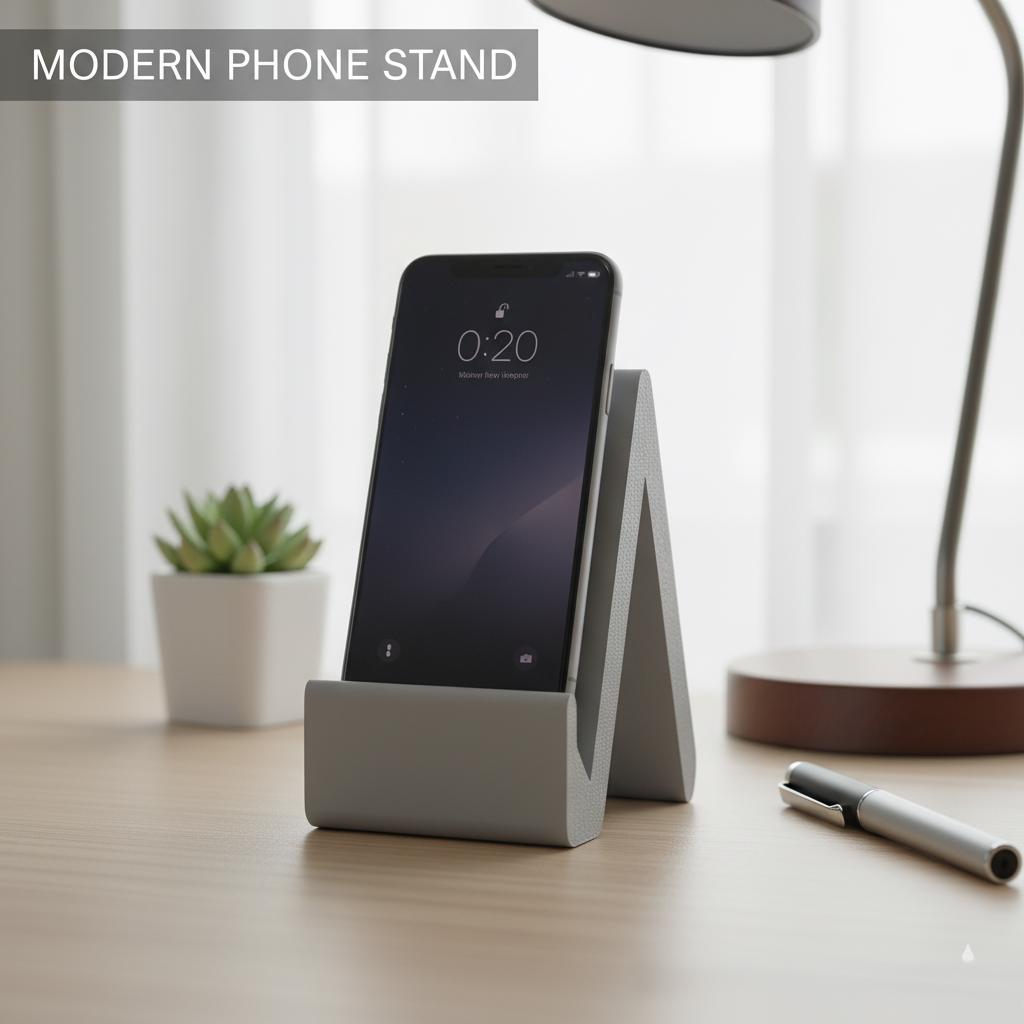 Modern Minimalist Phone Stand | 3D Printed Universal Desktop Mobile Holder