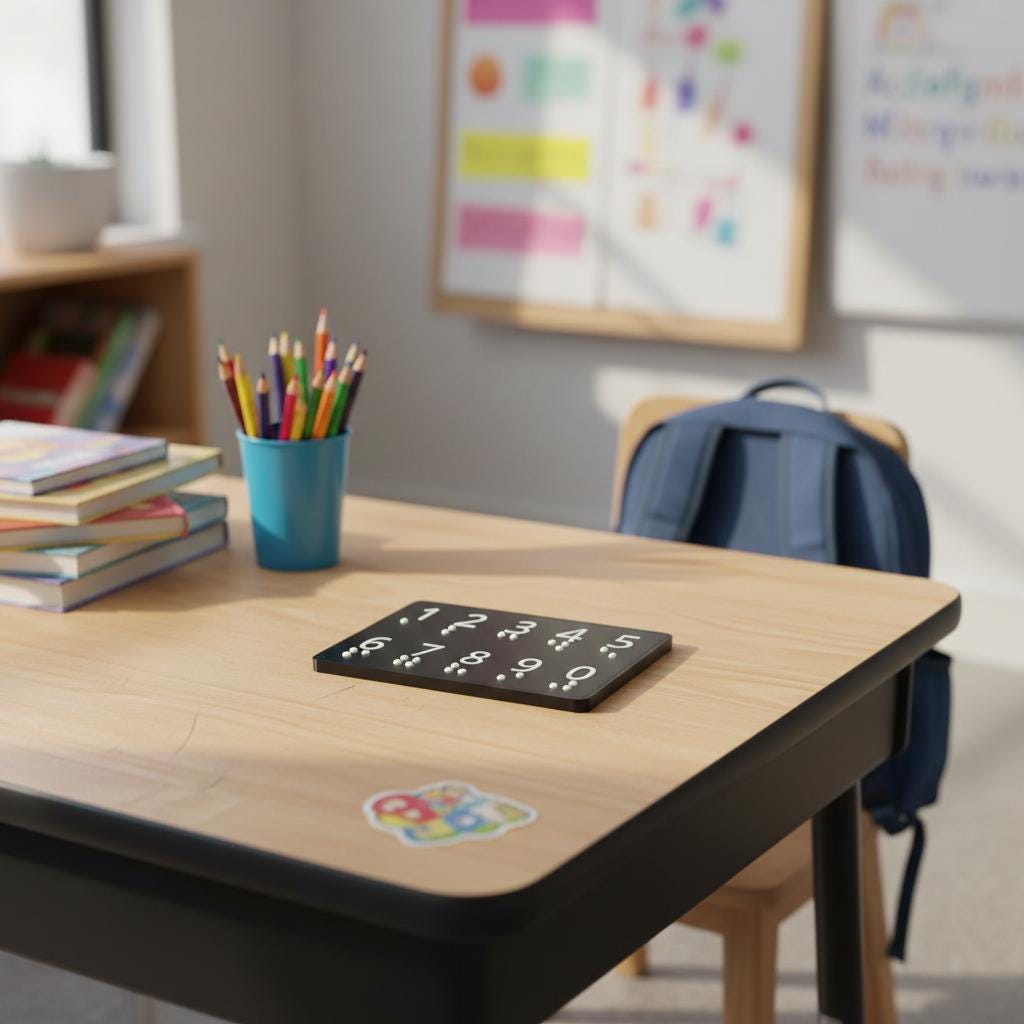 Braille Number Board 0–9 – Tactile Numeral Learning Aid for Visually Impaired