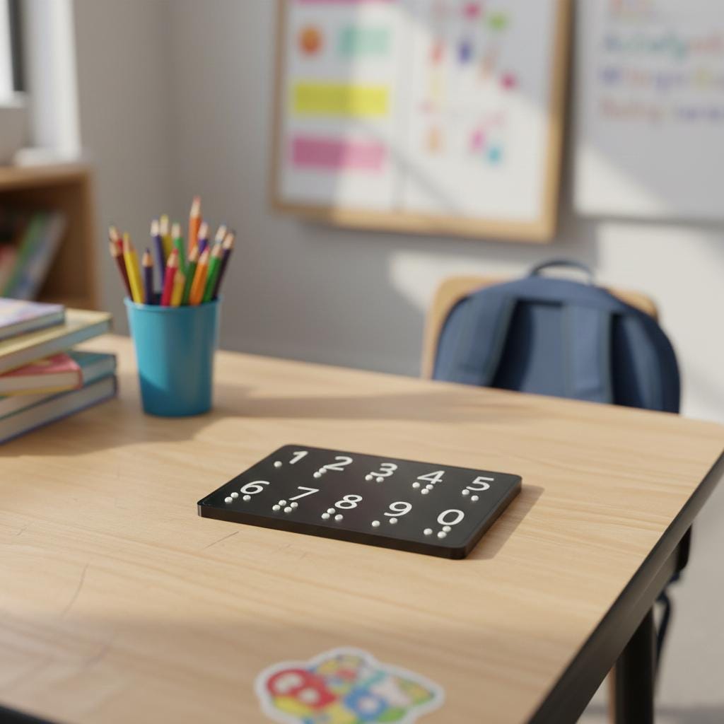 Braille Number Board 0–9 – Tactile Numeral Learning Aid for Visually Impaired