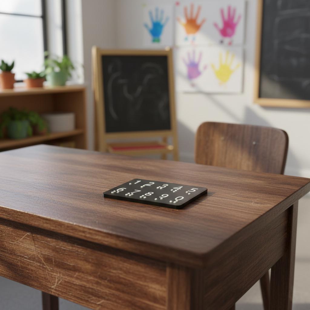 Braille Number Board 0–9 – Tactile Numeral Learning Aid for Visually Impaired