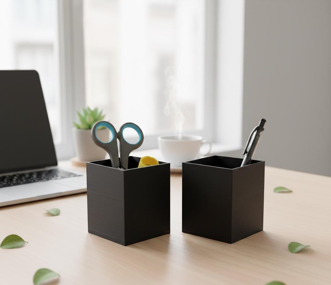 Modular 3D Printed Desk Organizer Set | 3-Piece Tech Tray & Pen Holders